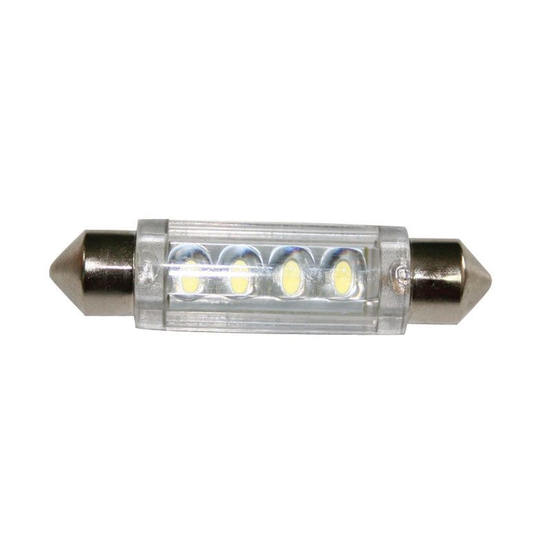 Λαμπάκι LED, 12V, T11 41mm, ψυχρό λευκό - 4 LEDs image